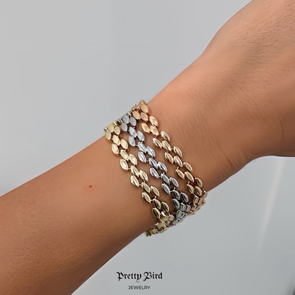 18k Yellow Gold Plated Watch Band Bracelet - Picture 2 of 2